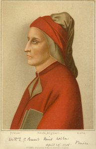 Dante Alighieri (c1265-1321), Italian poet (chromolitho) by Giotto di Bondone